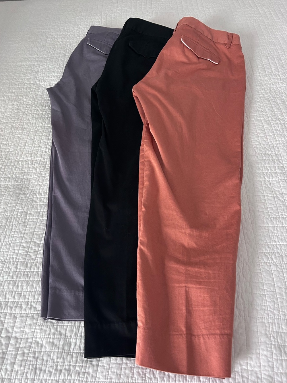 J. Crew City Fit Cropped Flat Front Tailored Capris-Size 8, 3 Pairs